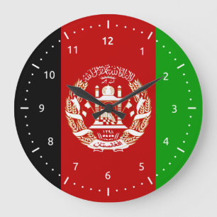 Afghan flag Wall Clocks