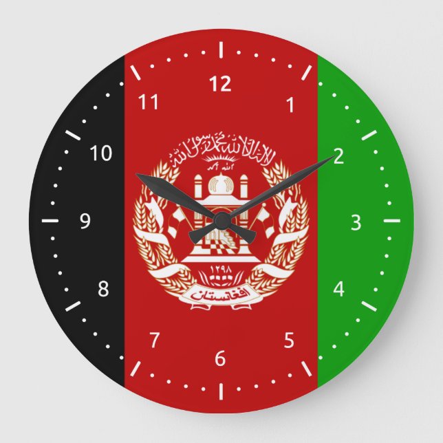 Afghan flag Wall Clocks (Front)