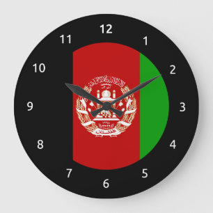Afghan flag Wall Clocks