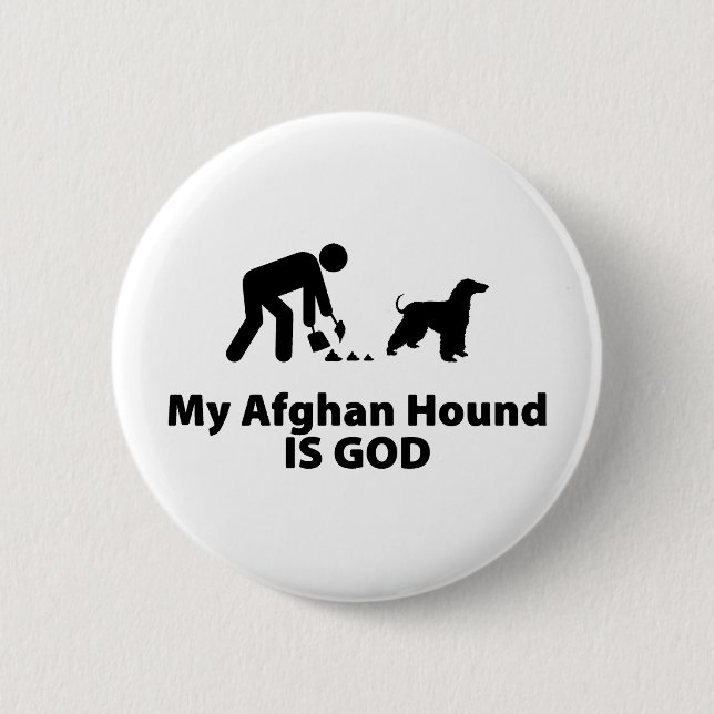 Afghan Hound 2 Inch Round Button (Front)