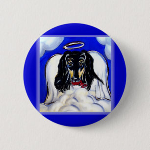 Afghan hound angel 2 inch round button