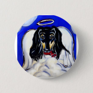 Afghan hound angel 2 inch round button