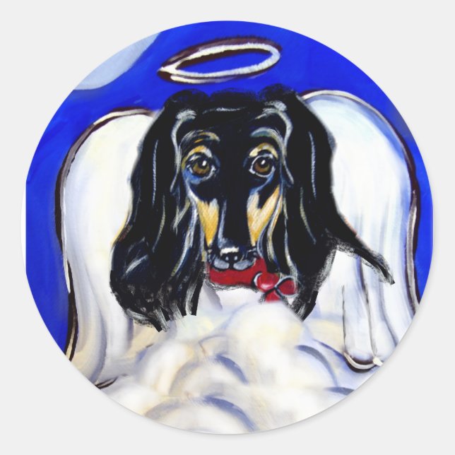 Afghan hound angel classic round sticker (Front)