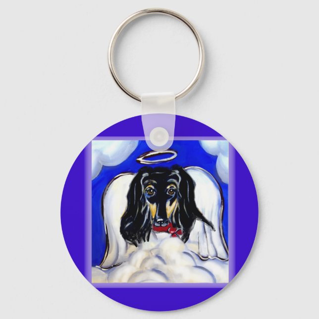 Afghan hound angel keychain (Front)