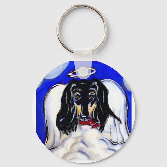 Afghan hound angel keychain (Front)