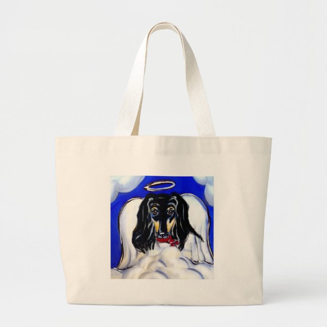 Afghan hound angel large tote bag (Front)