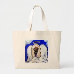 Afghan Hound Angel Large Tote Bag