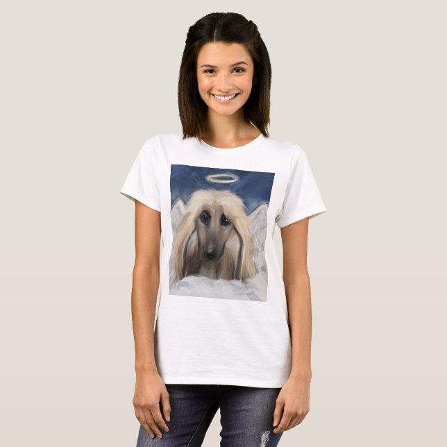 Afghan Hound Angel T-Shirt (Front Full)