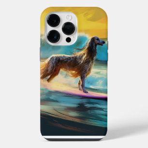 Afghan Hound Beach Surfing Painting  iPhone 14 Pro Max Case