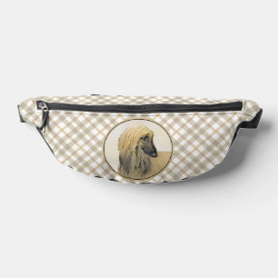 Afghan Hound Black Masked Red Painting Pet Dog Art Fanny Pack