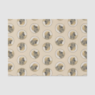 Afghan Hound Black Masked Red Painting Pet Dog Art Tissue Paper