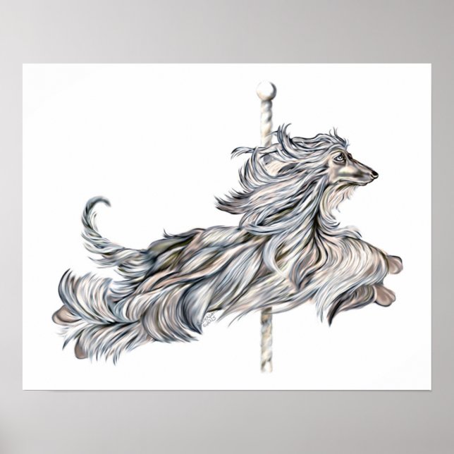 Afghan Hound Carousel Jump Poster (Front)