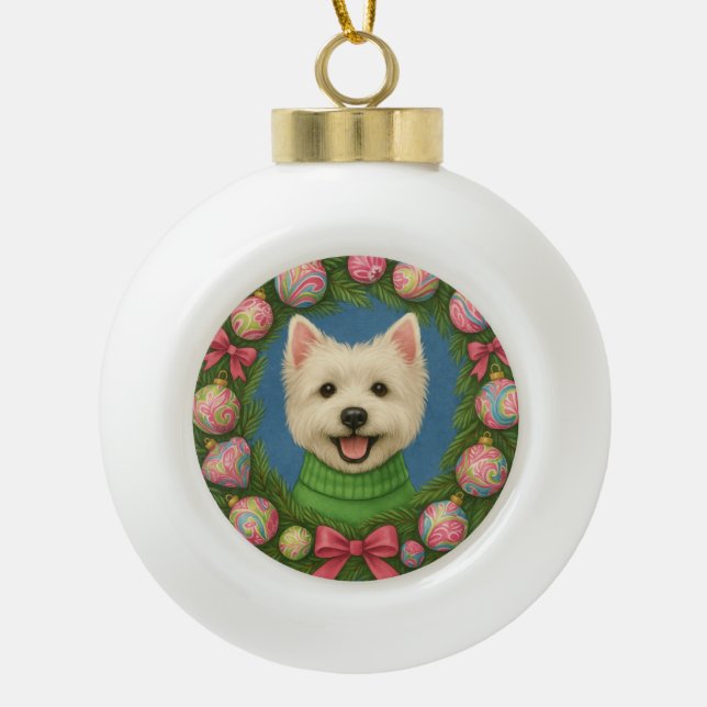 Afghan Hound Ceramic Ball Christmas Ornament (Front)