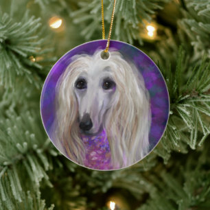  AFGHAN HOUND   CERAMIC ORNAMENT