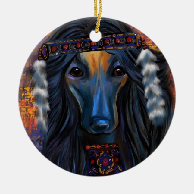 Afghan Hound      Ceramic Ornament (Front)