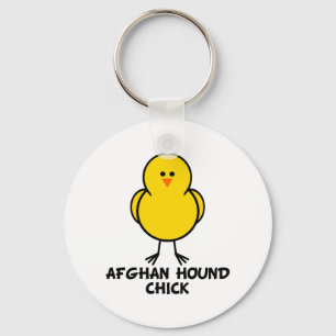 Afghan Hound Chick Keychain