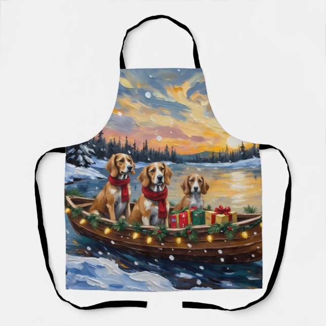 Afghan Hound Christmas Boat Holiday Apron (Front)