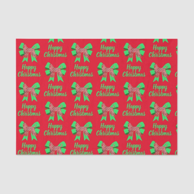 Afghan Hound Christmas Dog & Green Bow Tissue Paper (Front)