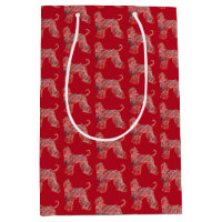 Afghan Hound Christmas Dog Silhouette Red