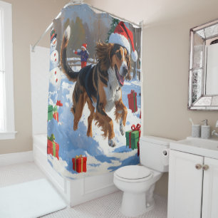 Afghan Hound Christmas Festive Snow Scene