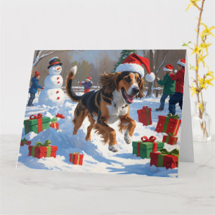 Afghan Hound Christmas Festive Snow Scene Card