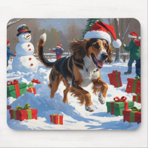 Afghan Hound Christmas Festive Snow Scene Mouse Pad