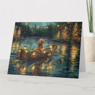 Afghan Hound Christmas Festive Voyage Card