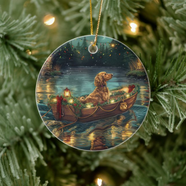 Afghan Hound Christmas Festive Voyage Ceramic Ornament (Tree)