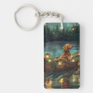 Afghan Hound Christmas Festive Voyage Keychain