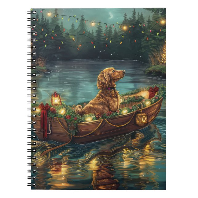 Afghan Hound Christmas Festive Voyage Notebook (Front)