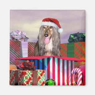 Afghan Hound Christmas Surprise Magnet