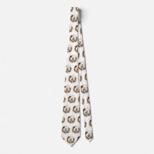 Afghan Hound Christmas Wreath Festive Pup Tie