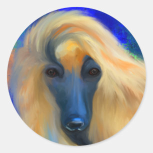 Afghan Hound        Classic Round Sticker