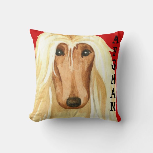 Afghan Hound Colour Block Throw Pillow (Front)