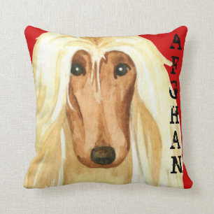 Afghan Hound Colour Block Throw Pillow