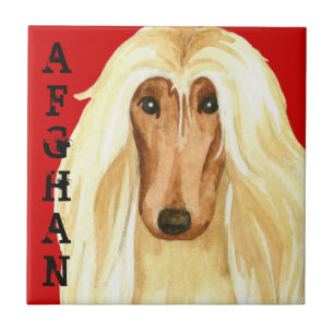 Afghan Hound Colour Block Tile