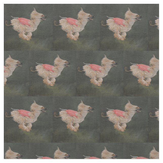 Afghan Hound Coursing Dog Art Fabric (Close Up)