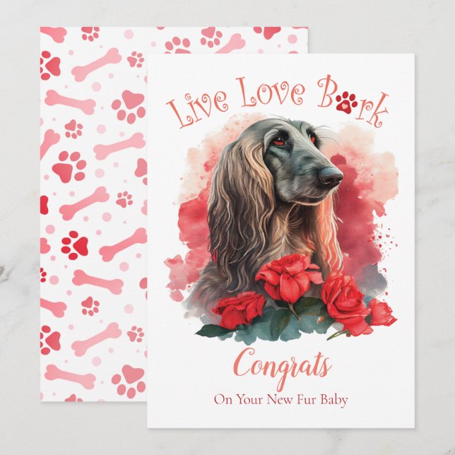 Afghan Hound Dog Adoption, Gotcha Day Card (Front/Back)