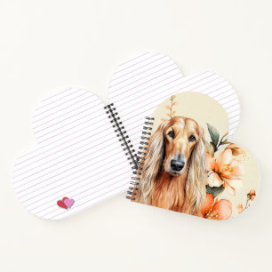 Afghan Hound Dog and Peach Lilies Notebook
