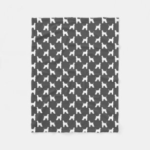 Afghan Hound Dog Breed Silhouettes Pattern Grey Fleece Blanket