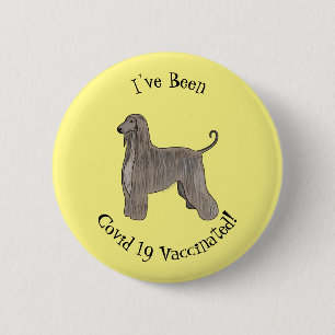 Afghan hound dog cartoon illustration 2 inch round button