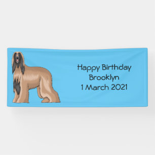 Afghan hound dog cartoon illustration banner