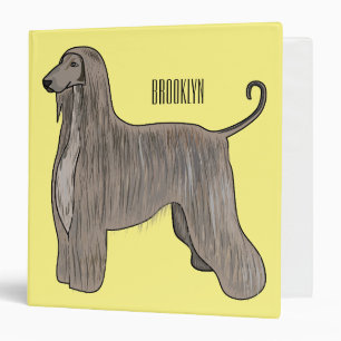 Afghan hound dog cartoon illustration  binder