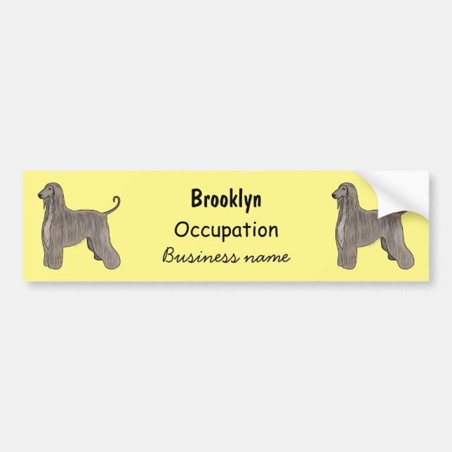 Afghan hound dog cartoon illustration bumper sticker (Front)