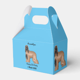 Afghan hound dog cartoon illustration favor box
