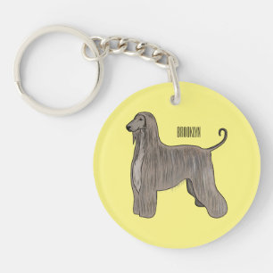Afghan hound dog cartoon illustration  keychain