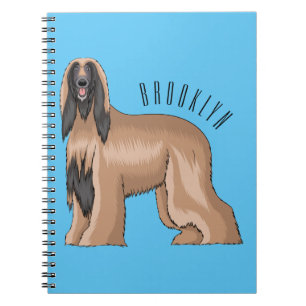 Afghan hound dog cartoon illustration notebook