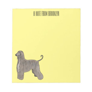 Afghan hound dog cartoon illustration  notepad