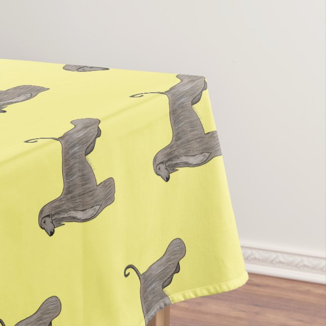 Afghan hound dog cartoon illustration  tablecloth (In Situ)