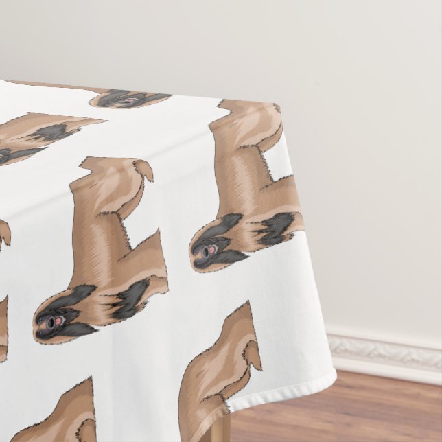 Afghan hound dog cartoon illustration tablecloth (In Situ)